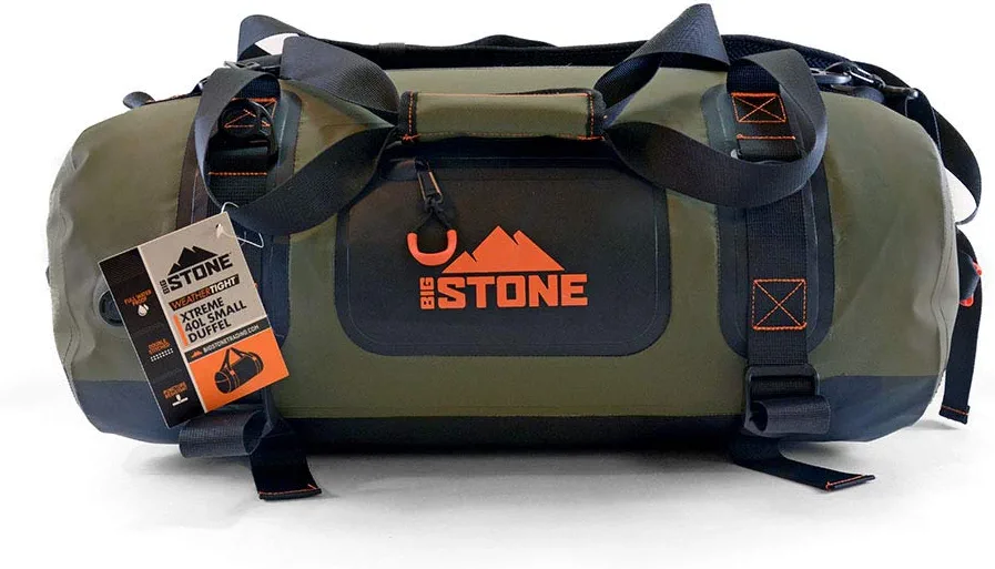 Big Stone Fully Waterproof, Submersible, Heavy Duty, Rugged, Scuba Zipper Dry Bag - Carry as Duffel, Backpack or Shoulder - Small (40 Liter), Medium (70 Liter) and Large/x-Large (90 Liter)